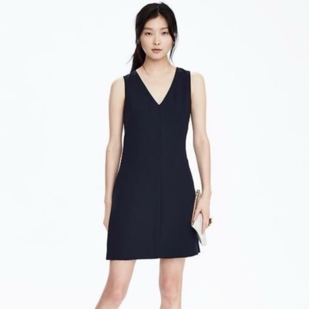 Banana Republic Navy V-Neck Dress, Size 4